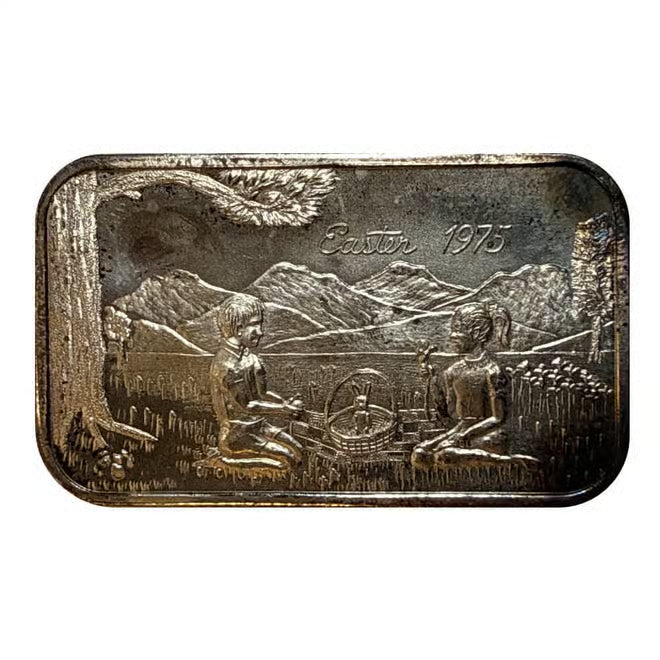1 oz Vintage Random Design Art Silver Bar